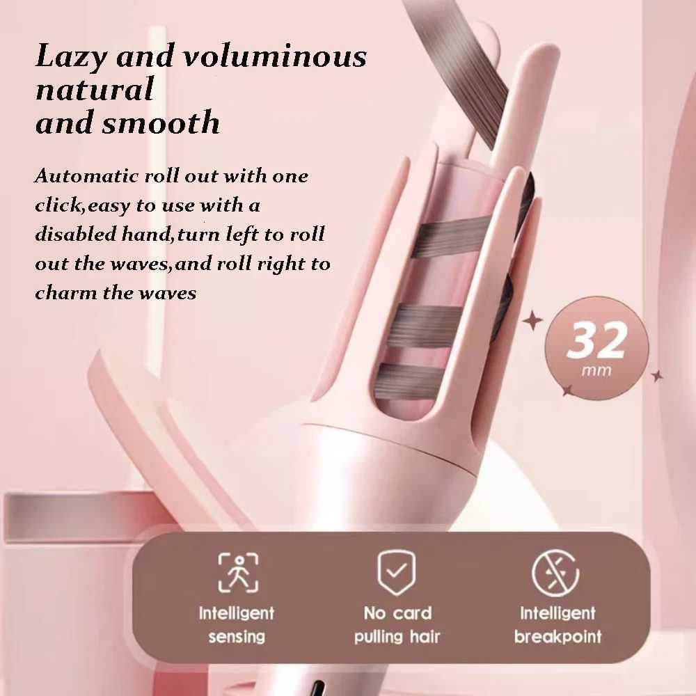 LR 32MM Auto Rotating Hair Curler Ceramic Hair Roller Professional Large Wave Curling Iron Electric Salon Styling ToolT251210