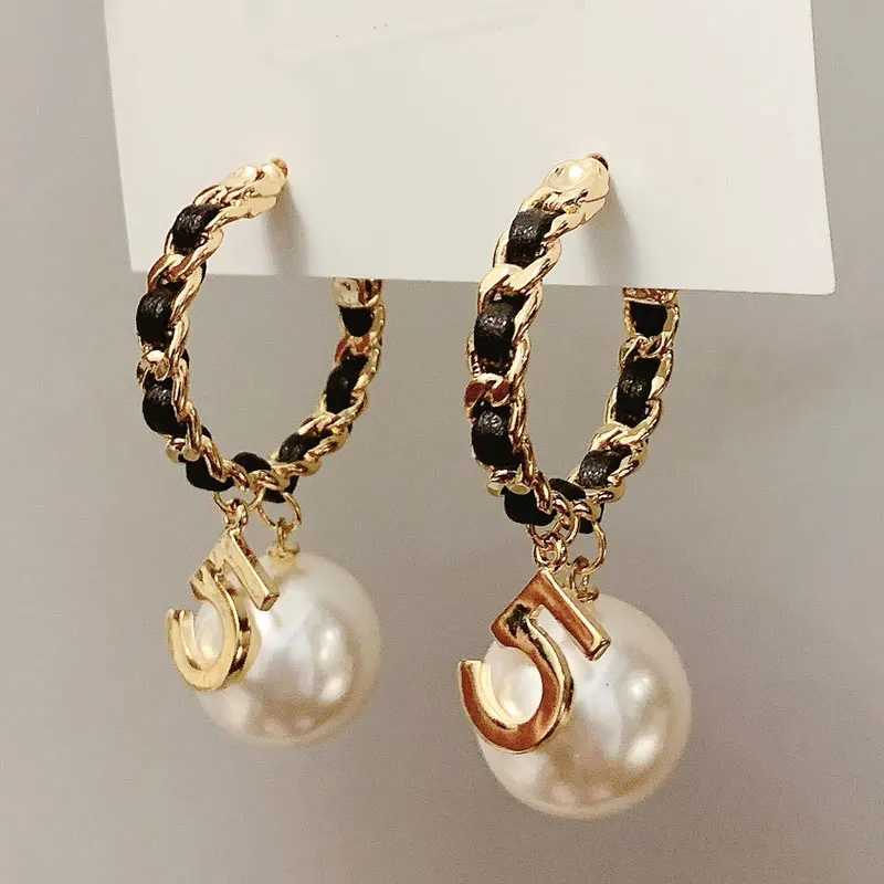 Luxury Design Tren Handmade Rope Pearl Circle Stud Earring Jewelry for Wen Y251210