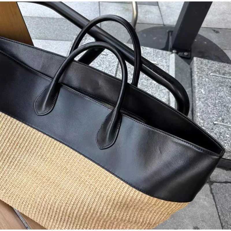 Luxury Genuine Leather Str Bag Stihing Ctrast Color Large Capacity Handbag Brand Tote Bag Cmuter Wing-shaped Storage Bag Y251209