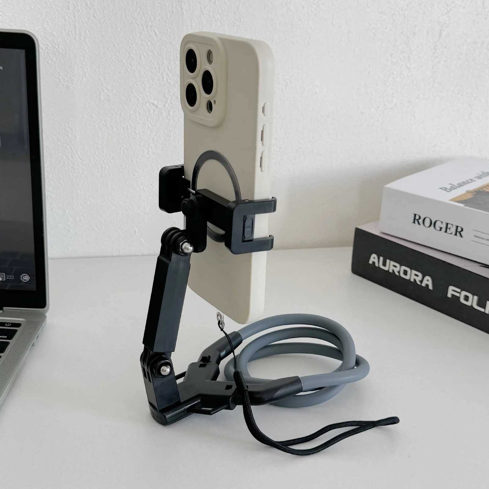 1Pc Hands- Neck Stand Phone Stand Rotatable Smartphone Camera with Motorcycle Car Bicycle-Adjustable Ergonic Design Video Recording C251210