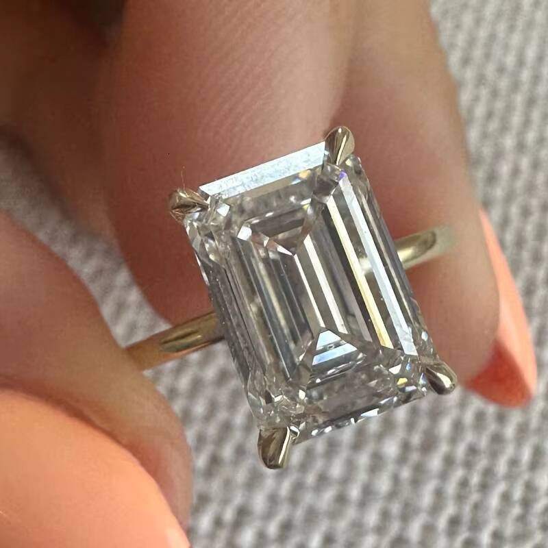 IGI GIA Certified Lab Grown Diamond Engagement Rings Emerald Cut for Men Women 05ct 2ct 3ct HPHT CVD Lab Created 14k 18k Gold