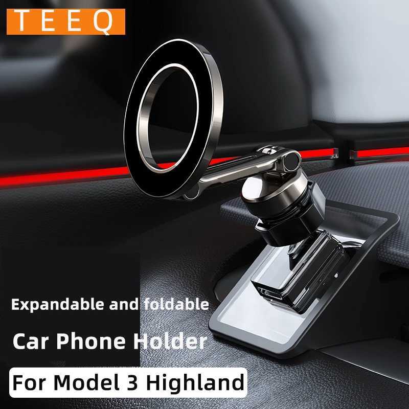 Adjustable Magnetic Car Phone Holder Mount for Tesla Model 3 Highland ModelY 2019-2024 Metal Car Phone port Frame Accessories C251210