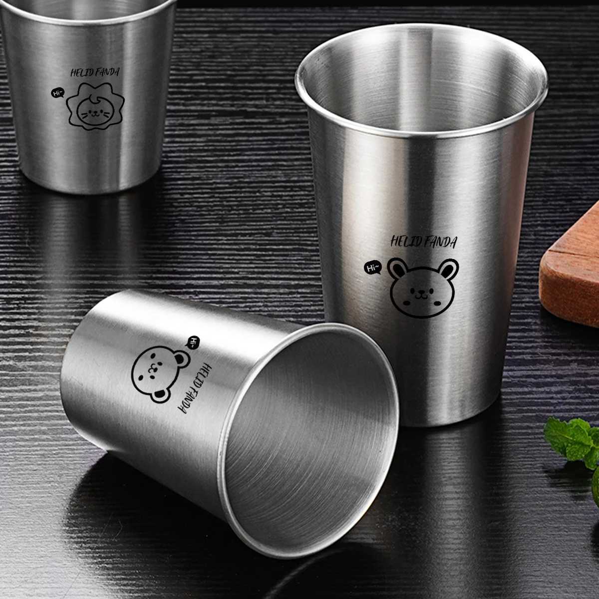 WORTHBUY 304 Stainless Steel Cup Stackable Metal Tumbler Cups Portable Durable Drinking Cup Beer Cup Milk Coffee Mug Drinkware C251210