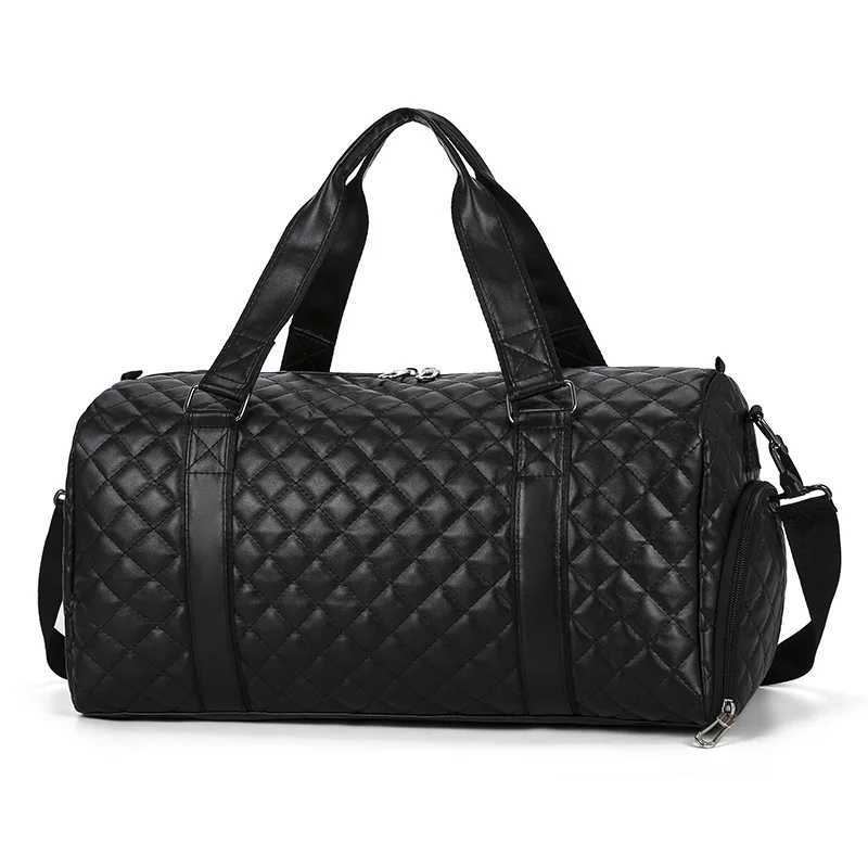 Duffle Tote Gym Fitness Bags for Wan PU Leather Handbag Travel Lage Shoder Sports Shoes Pocket Weekend Crossbody Bags Y251209