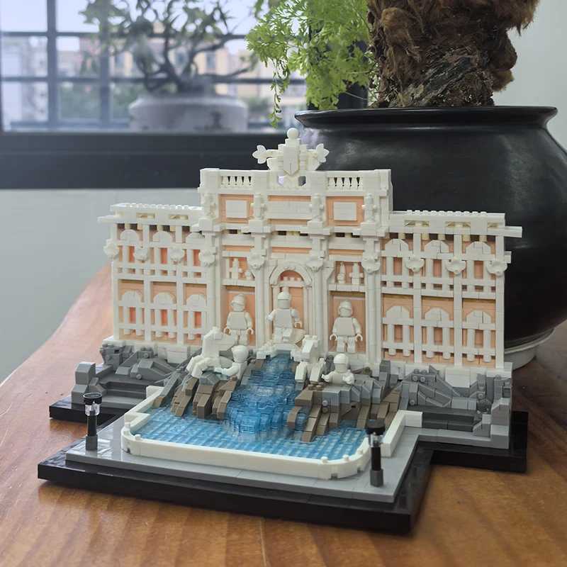Creative Trevi Fountain Building Blocks Model World Famous City Street View Architecture Assembly Bricks Toys Gift For Kid AdultT251210