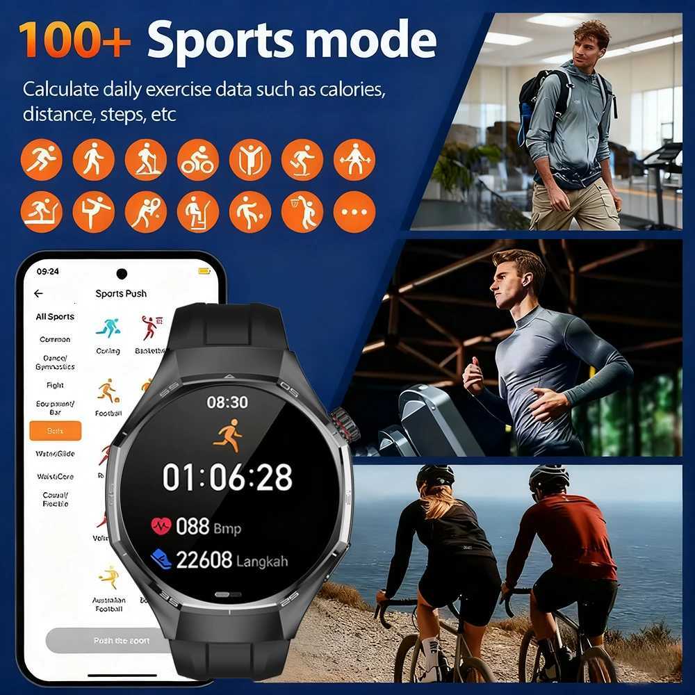 2025 New Upgrade GT6 Pro Smart Watch Men HD AMOLED Sn GPS Motion trajectory HeartRate etooth Call 150 SmartWatch IP68XJ251210
