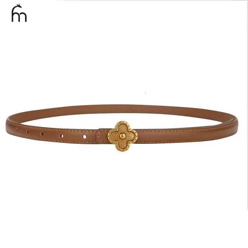 Luxury Ladies leather belt with a gold metal buckle a stylish belt with a clasp suitable for pairing with formal wear and jeans Y251210