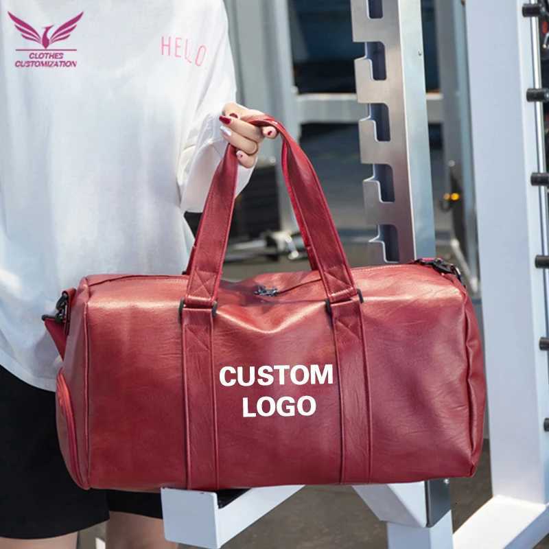 Cust Mens Fitness Sports Bag Duffel Oil Wax Pu Leather waterproof Swimming bag Travel Bag persality custizati Y251209