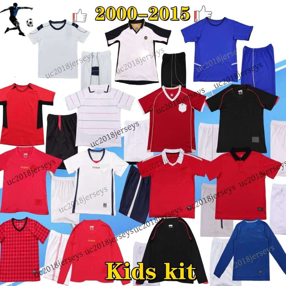 Kids kit 2000-2015 Retro Soccer Jerseys Rooney RONALDO BECKHAM Home Away 00-14 Children Vintage Classic Football shirt boy and girl jerseys 07 08 Long sleeves