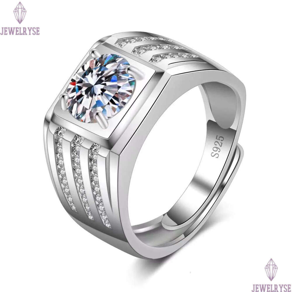 S925 silver moissanite for women men classic six claws diamond cz zircon round big stone love rings designer engagement ring jewelry wholesale size aj