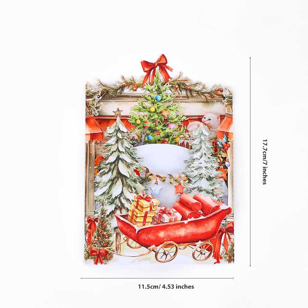 Christmas 3D Up Cards Festive Snowman Tree Theme Holiday Gift for Her/Him He Decoration Christmas Party Favors H251210