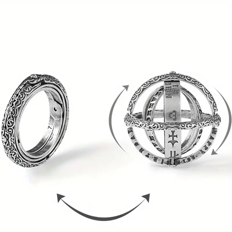 Deformation Ring Necklace Men's Fashion Astronomy Ball Pendant Couple Women's Internet Celebrity Student Tail Ring Single Personality Atmosp