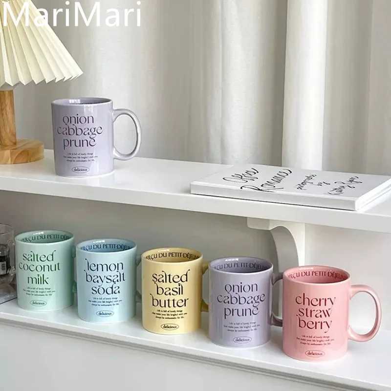 ins letter mug ceramic cup breakfast cup couple water cup pair cup oat cup yogurt cup C251210