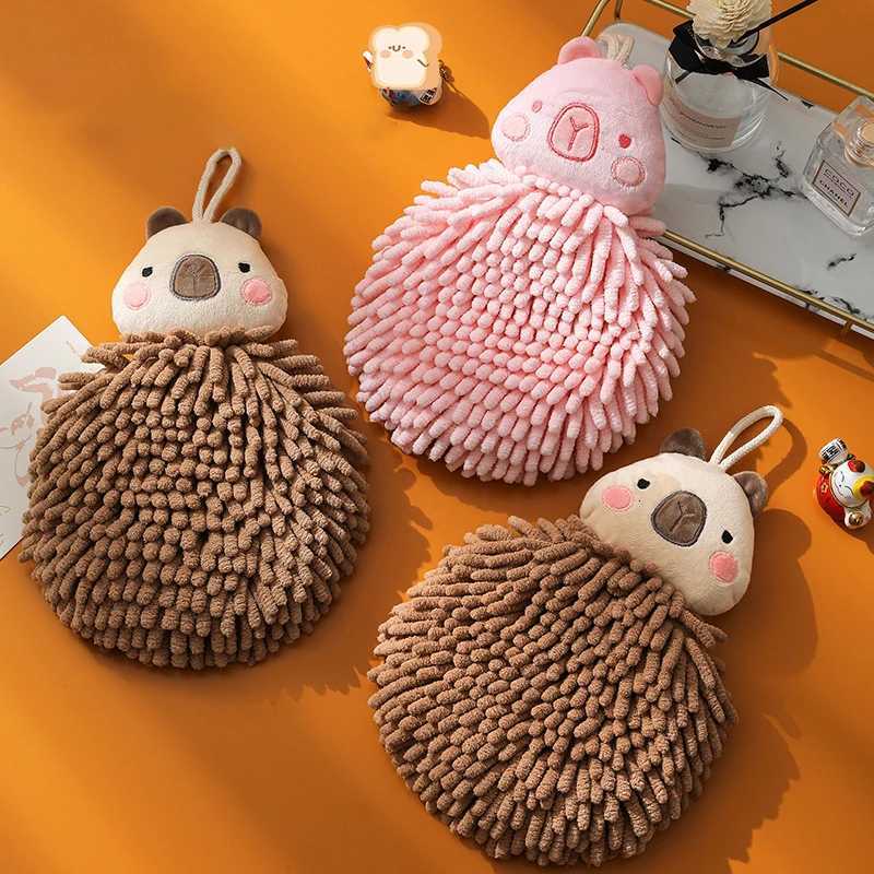Capybara Hand Towel - Cute Kitchen Towels With Hanging Loops Super Absorbent Chenille Hand Face Bath Towel Funny Towel C251210