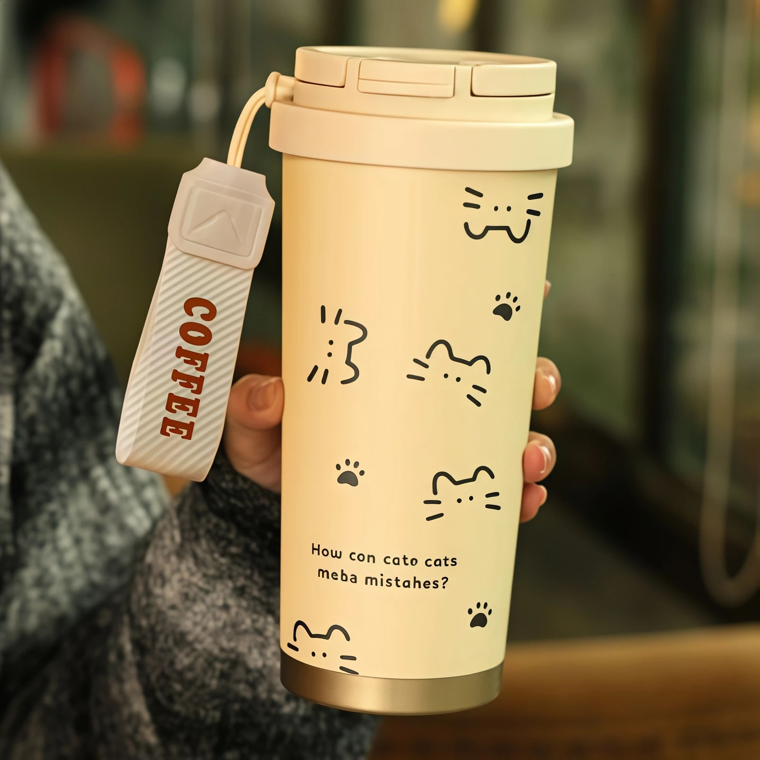 500ML Thermo Cafe Coffee Mug Car LeakProof Travel Cup Stainless Steel Thermal Water Bottles Vacuum Flask Insulated Cups 251208 W260226