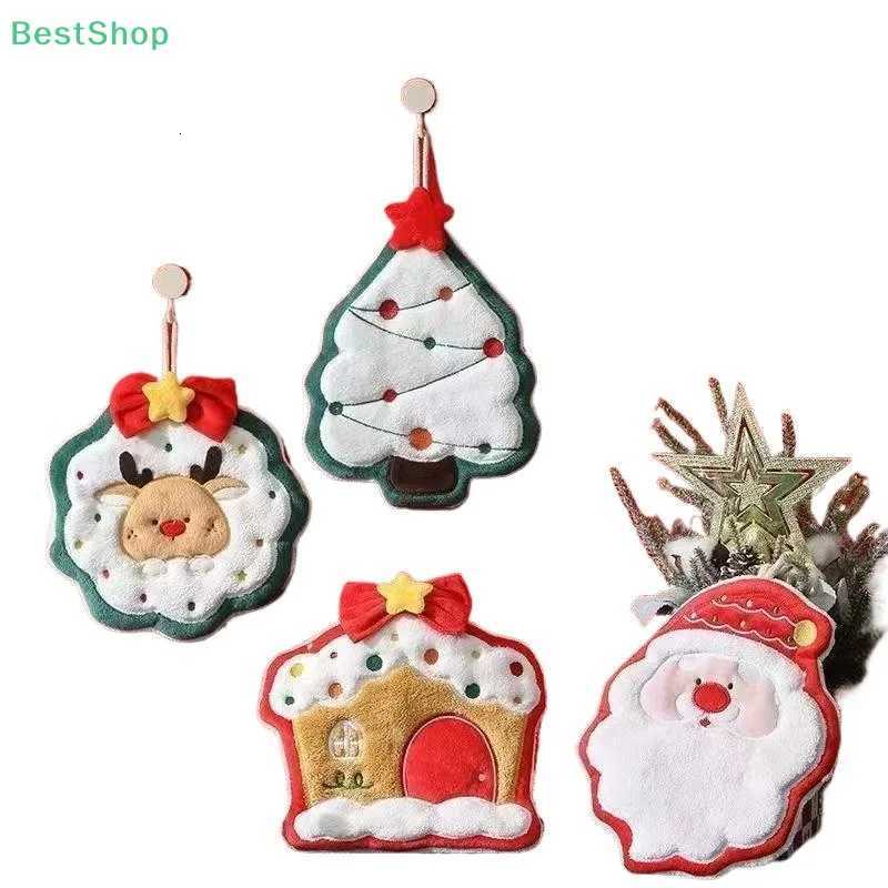 Coral Fleece Christmas Themed Series Hand Towel Hangable Super Absorbent And Quick-Drying C251210