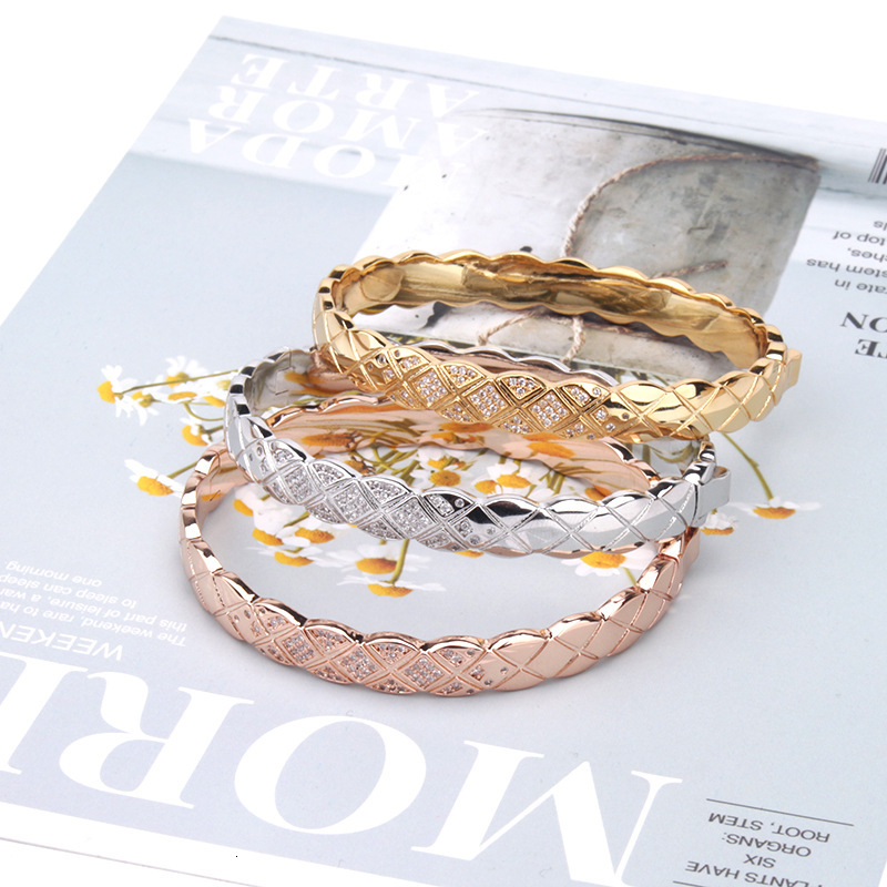 Creative Small Fragrance Diamond Bracelet Micro Inlaid Zircon Versatile Women's Bracelet Simple Internet Celebrity Same Style Jewelry