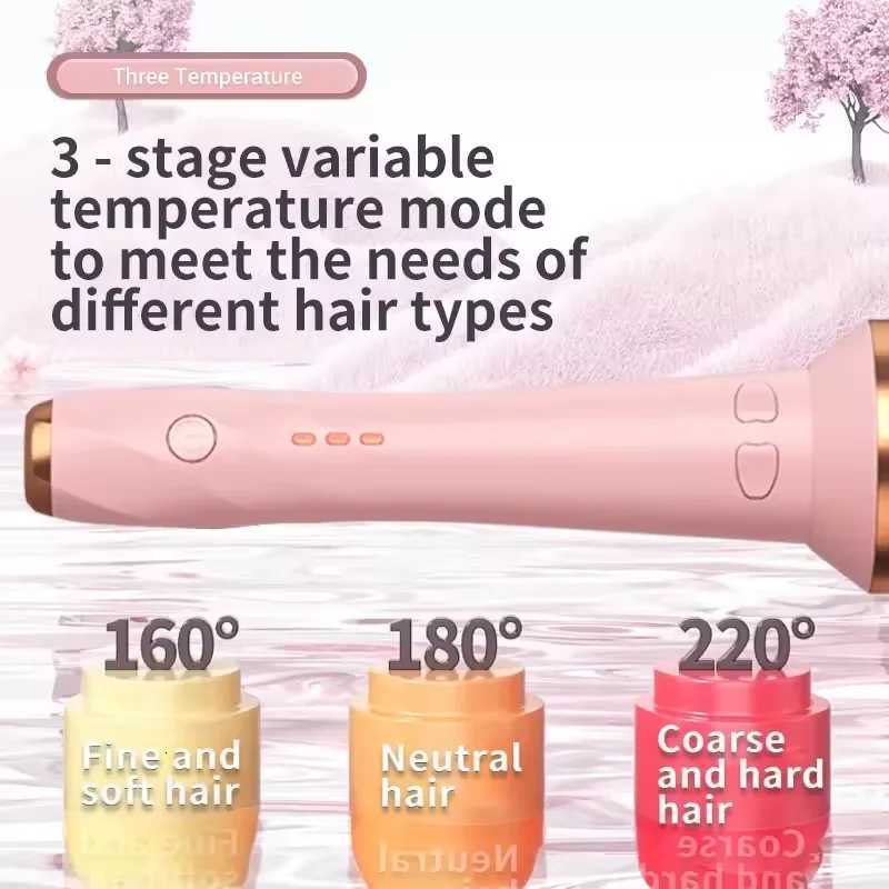 Portable ceramic electric curling iron PTC heating automatic rotating curling iron no damage hair styling toolT251210