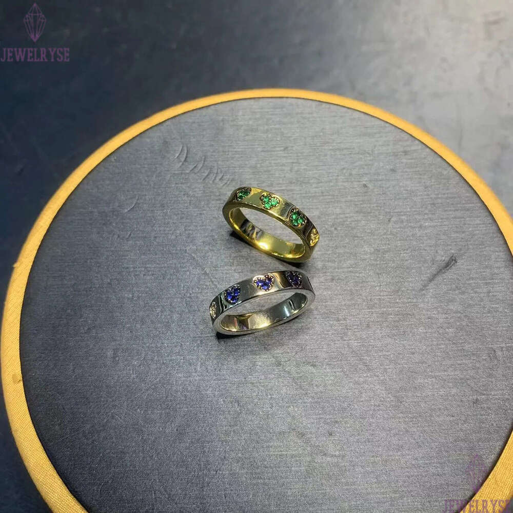 Love heart designer ring for women blue crystal green diamond lovely hearts sweet rings jewelry valentines day gift