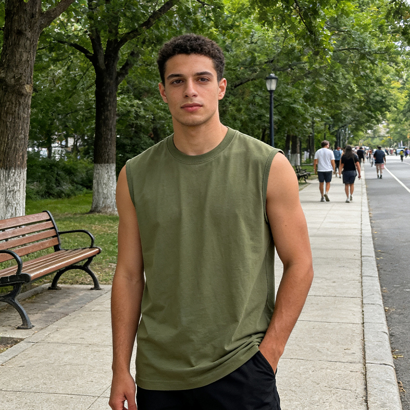 220g pure cotton sleeveless T-shirt, waistcoat sports vest CF21213