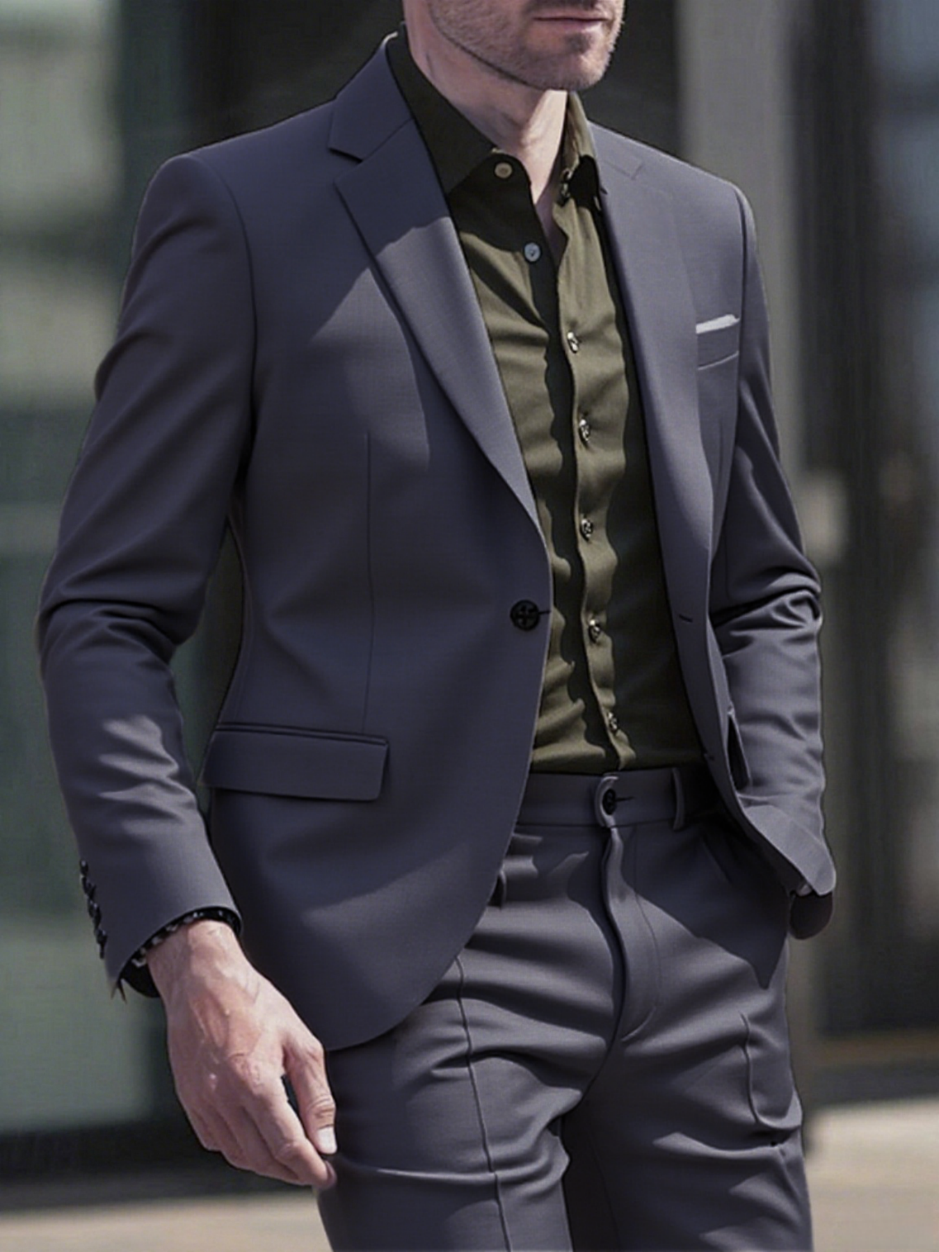 Men's Suits en's Beige Peak Lapel Suit 2-Piece Set - Slim Fit Blazer & Trousers Formal Business Wedding Outfit