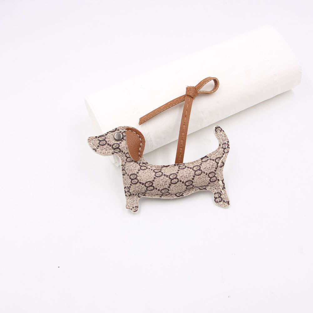 Trendy Pattern Dachshund Leather Knotted Lanyard Bag Clothing Accessories 3D Pendant