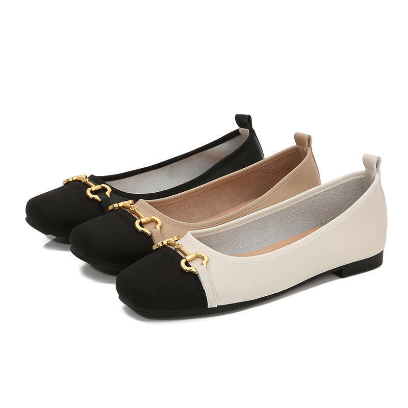 Free shipping designer niche Vintage Genuine Leather Loafers for Women Summer Flat Spring Autumn Color Block Single Soft Sole Granny Plus Size Shoes