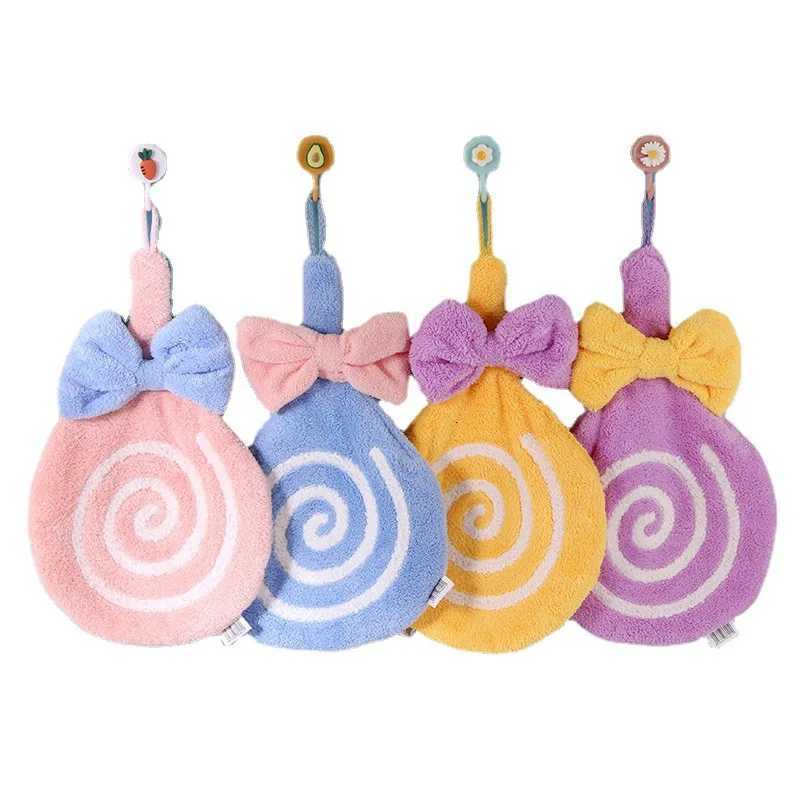 Lollipop-Shaped Hanging Hand Towel - Thickened Absorbent Kitchen Cloth for Hand Face Wiping C251210