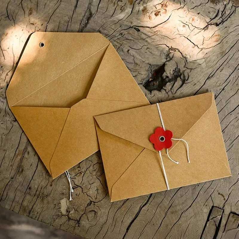 5pcs Solid Love Flower Envelopes 200gsm Paper Envelopes with String Buttons DIY Wedding Party Invitation Cards Cover Gift Wrap H251210