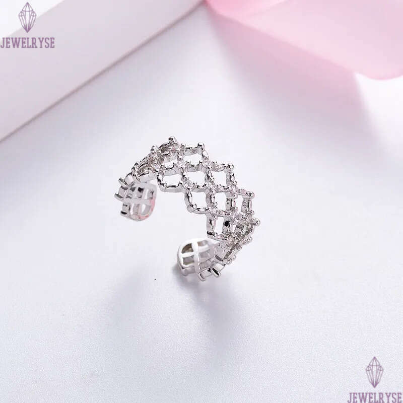 European American exaggerated luxury womens honeycomb hollow love rings fashion grid mesh joint index finger ring open size