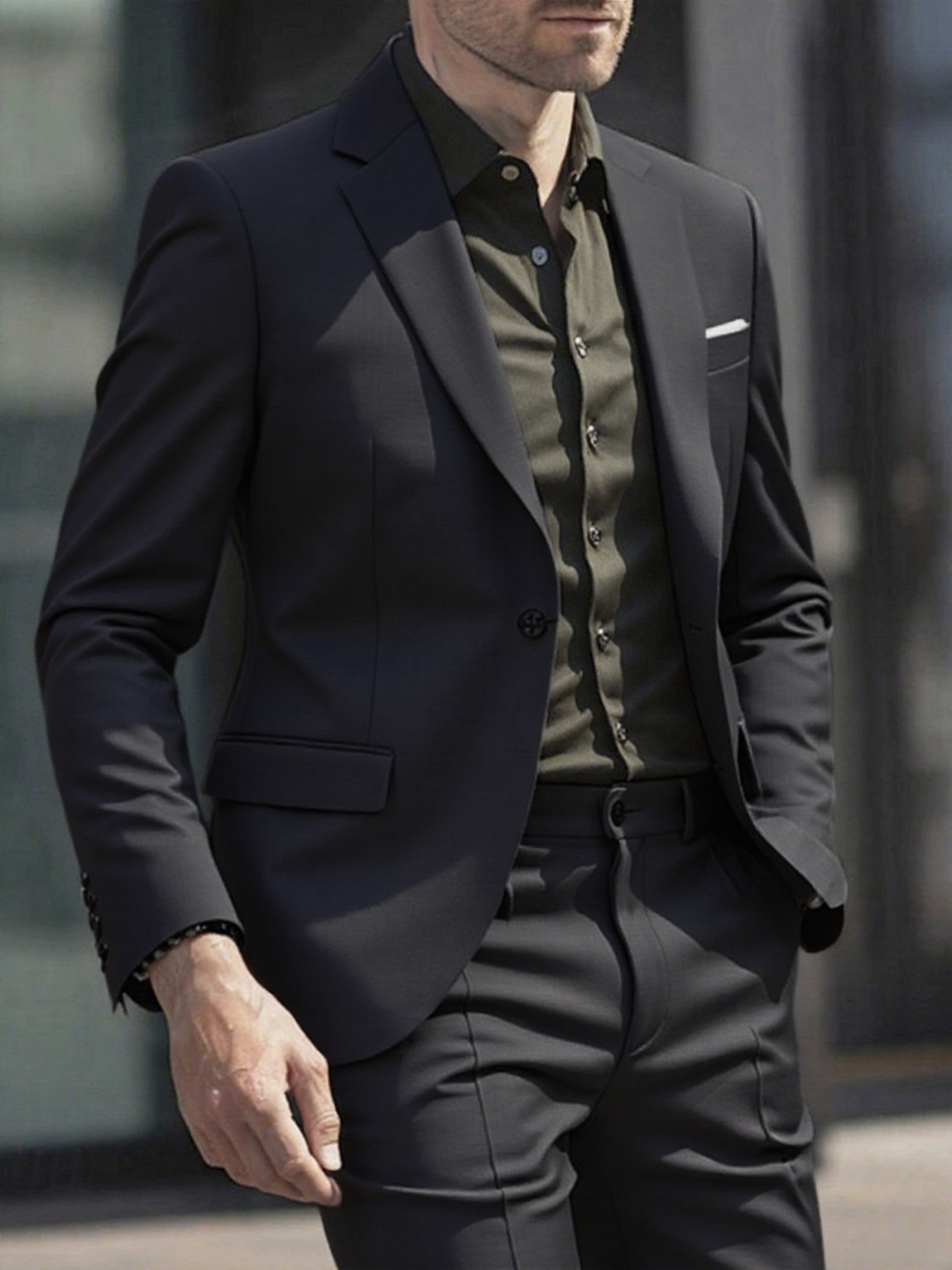 Men's Suits en's Beige Peak Lapel Suit 2-Piece Set - Slim Fit Blazer & Trousers Formal Business Wedding Outfit