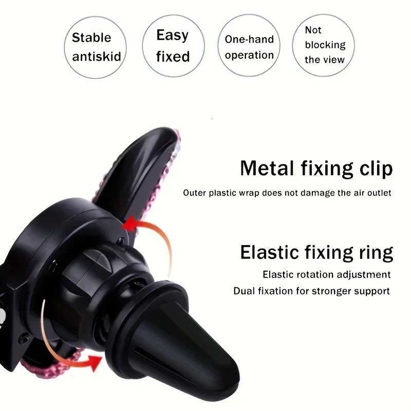 Crystal Car Phone Holder Car Air Vent Mount Clip Mobile Phone Holder Wan Diamond Auto Phone Bracket Interior Accessories Amagi C251210