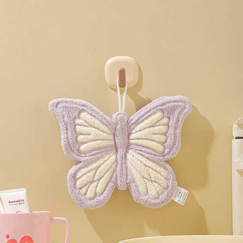 Coral fleece wipes butterfly towel composite sponge thick handkerchief for children for bathroom kitchen C251210