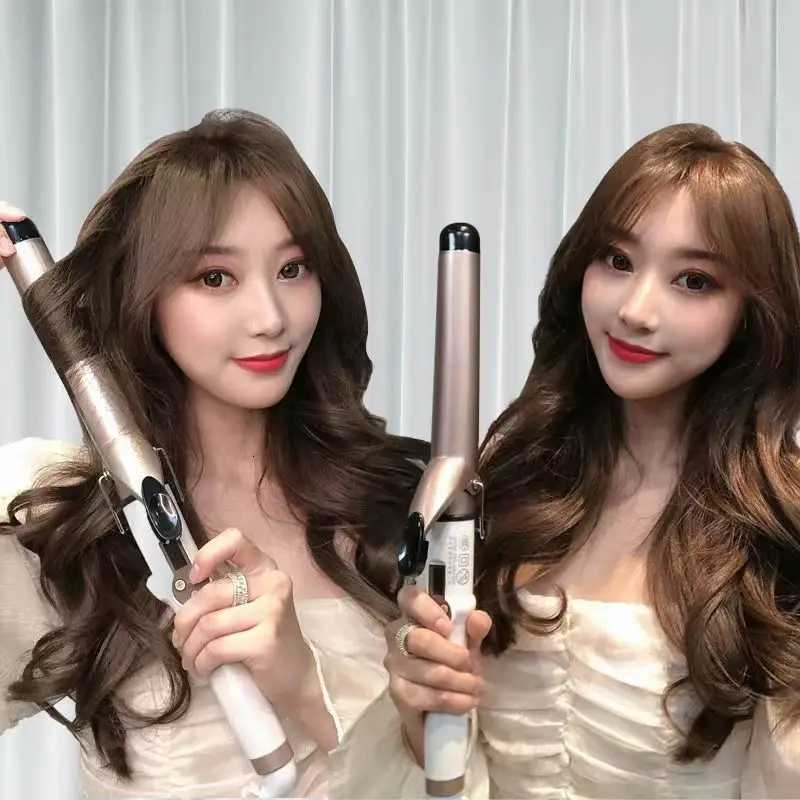 Temperature Setting Electric Hair Curler Straightener Long Curling Tong Wand 9-38mm Professional Hair Curling Iron LCD ScreenT251210