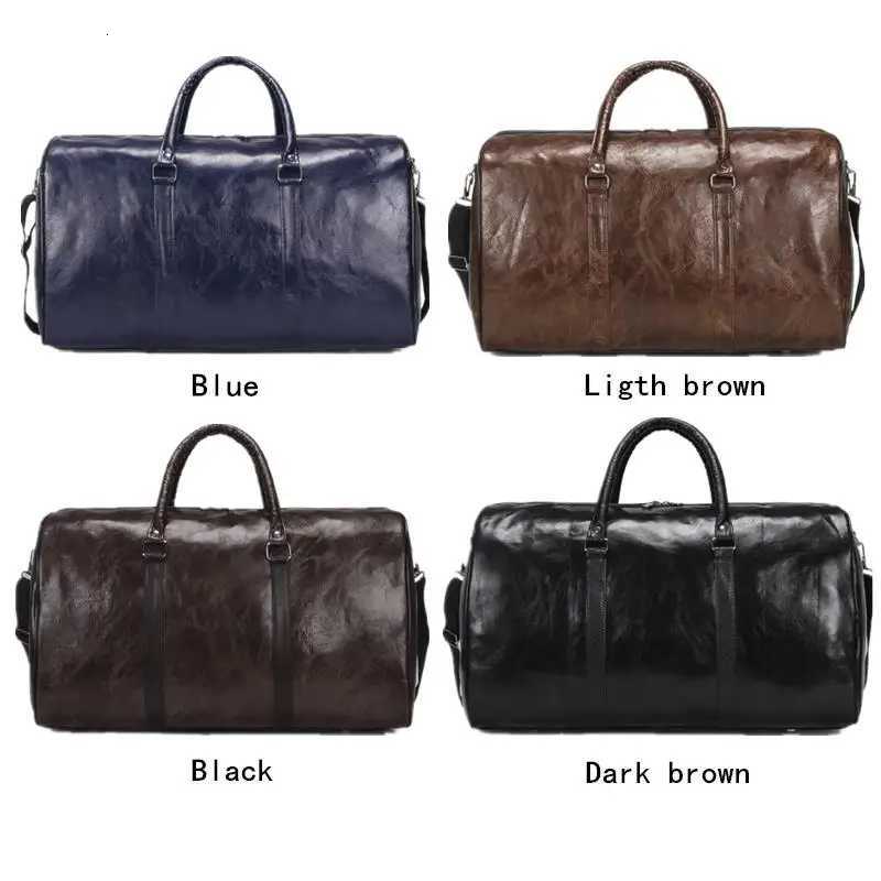 Leather Travel Bag Large Duffle Independent Big Fitness Bags Handbag Bag Lage Shoder Bag Black Men Fi Zipper Pu Y251209