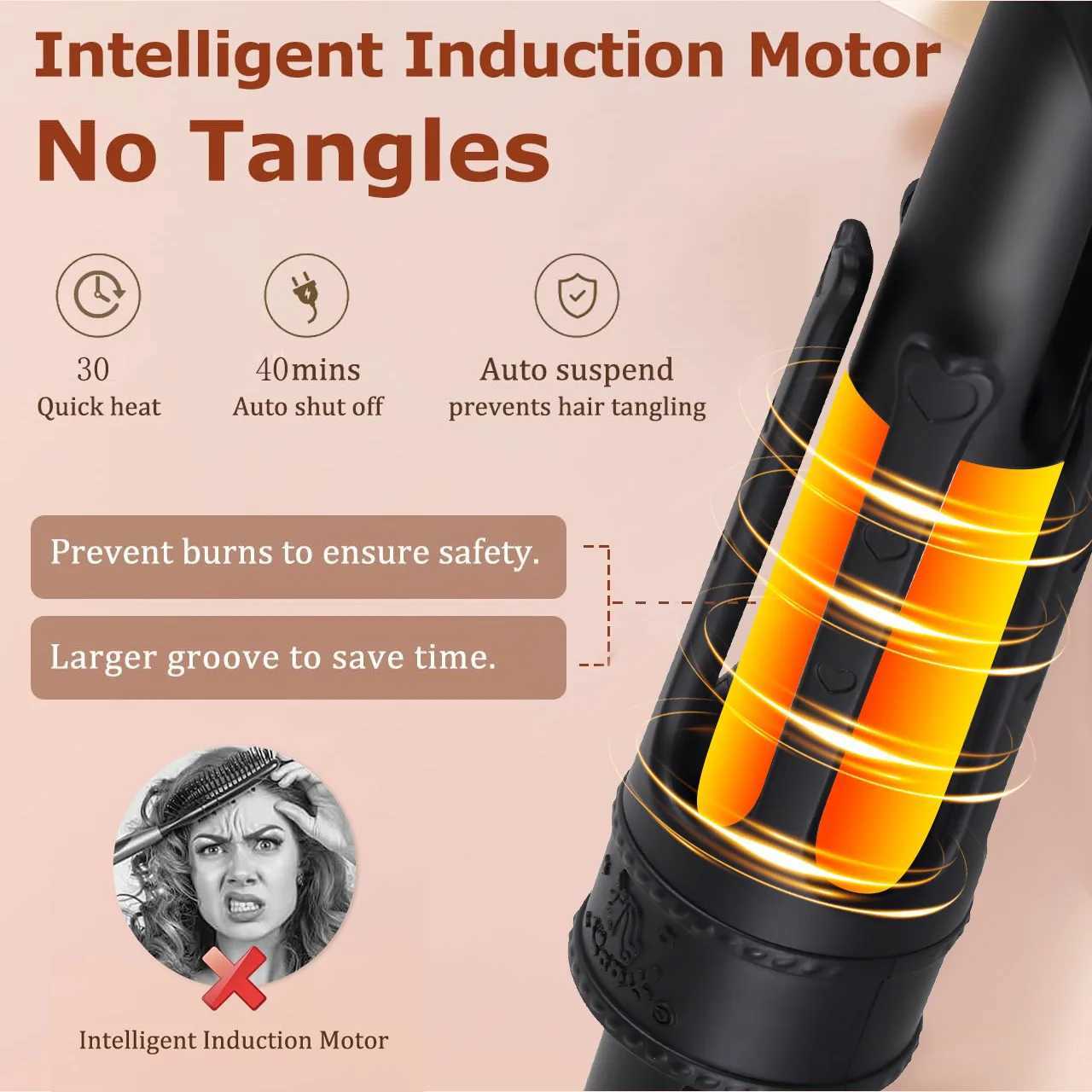 Hatteker Electric Curling Iron Automatic 32mm Large Wave Lazy Persons Temperature-Controlled Hair Curler EU StandardT251210