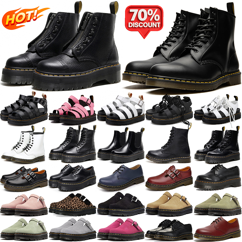 free shipping Designer Chunky Heel Ankle Boots durable sandals for men women Mules nubuck leather Comfortable Anti-Slip Sole Vintage Streetwear shoes