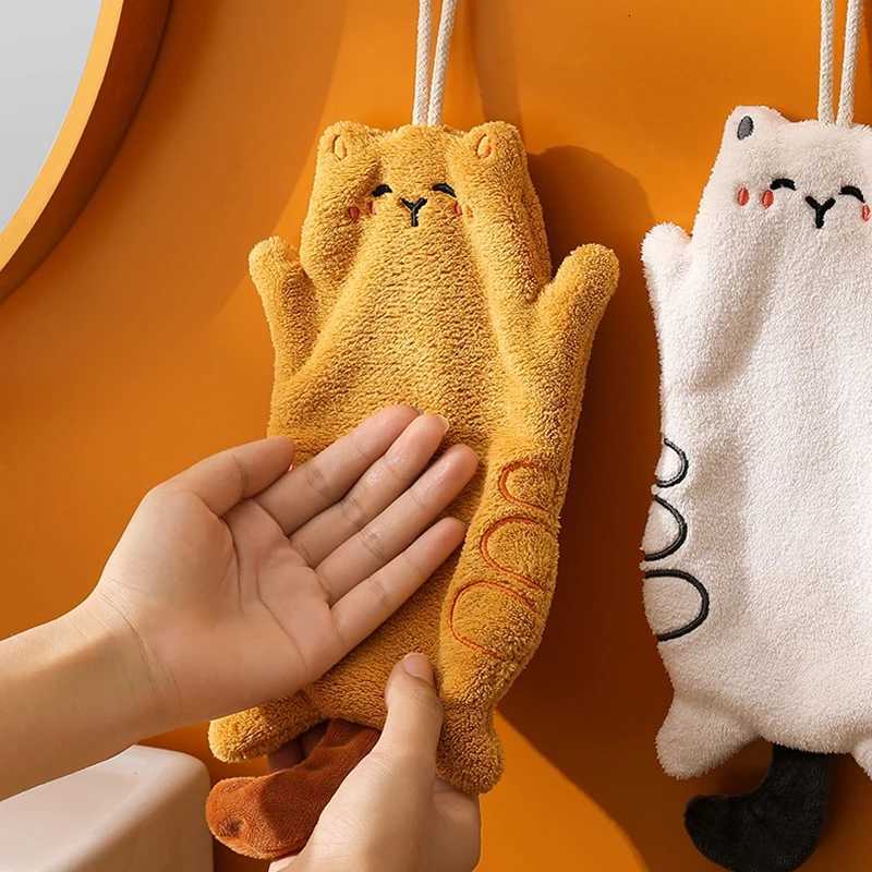 Hand Towel Kitchen Hanging Towels Double-thickness Absorbent Hand Towels for Bathroom Kitchen Cleaning Rags Hanging Towel C251210