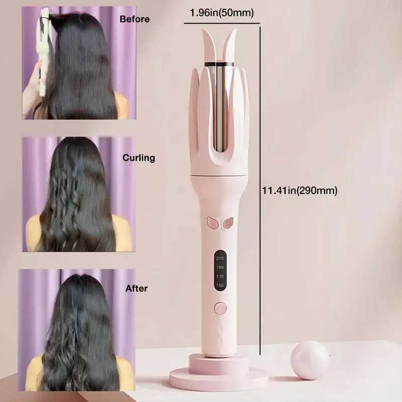 Negative Ion Automatic Rotating Hair Curler 28mm Barrel 4 Temperature Modes Curling Iron Professional Hair Styling ToolT251210