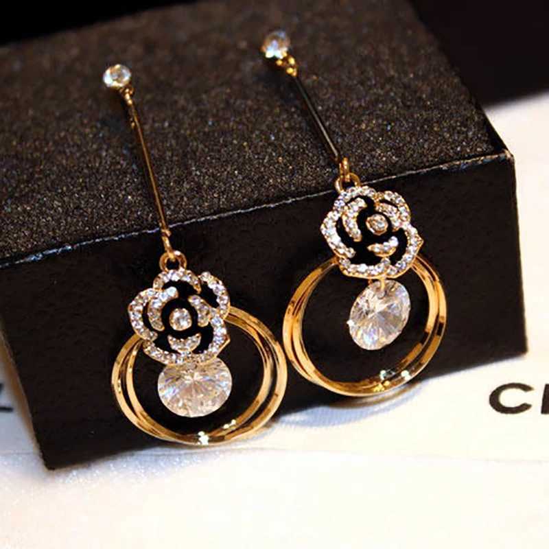 Fashion Black Enamel lia Earrings Wen Long Big AAA Cubic Zirconia Drop Earings Wedding Classical Jewelry Z277 Y251210