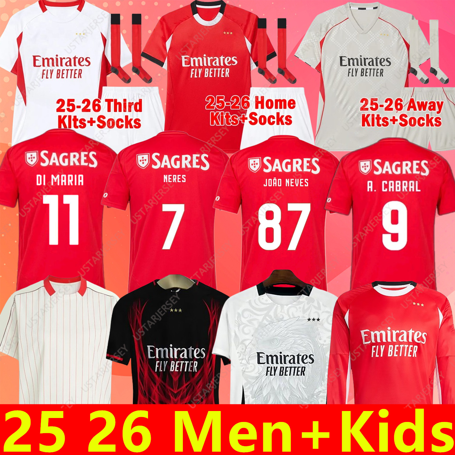 2025 2026 BeNfIcAS AKTURKOGLU Di Maria Soccer Jerseys Special Edition KOKCU PAVLIDIS shirts kids kit AMDOUNI AURSNES BARREIRO FLORENTINO BESTE AMDOUNI football