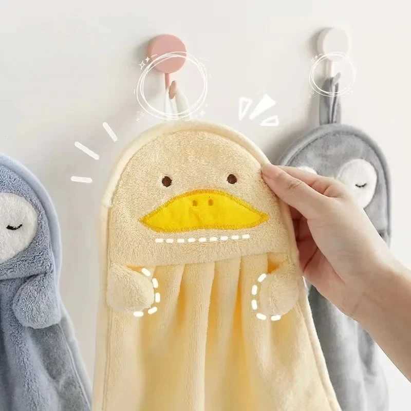 3pcs Cartoon Penguin Duck Hand Towel Washcloth Cute Small Towels Strong Water Absorption Bathroom Toilet Kitchen Hand Towel C251210