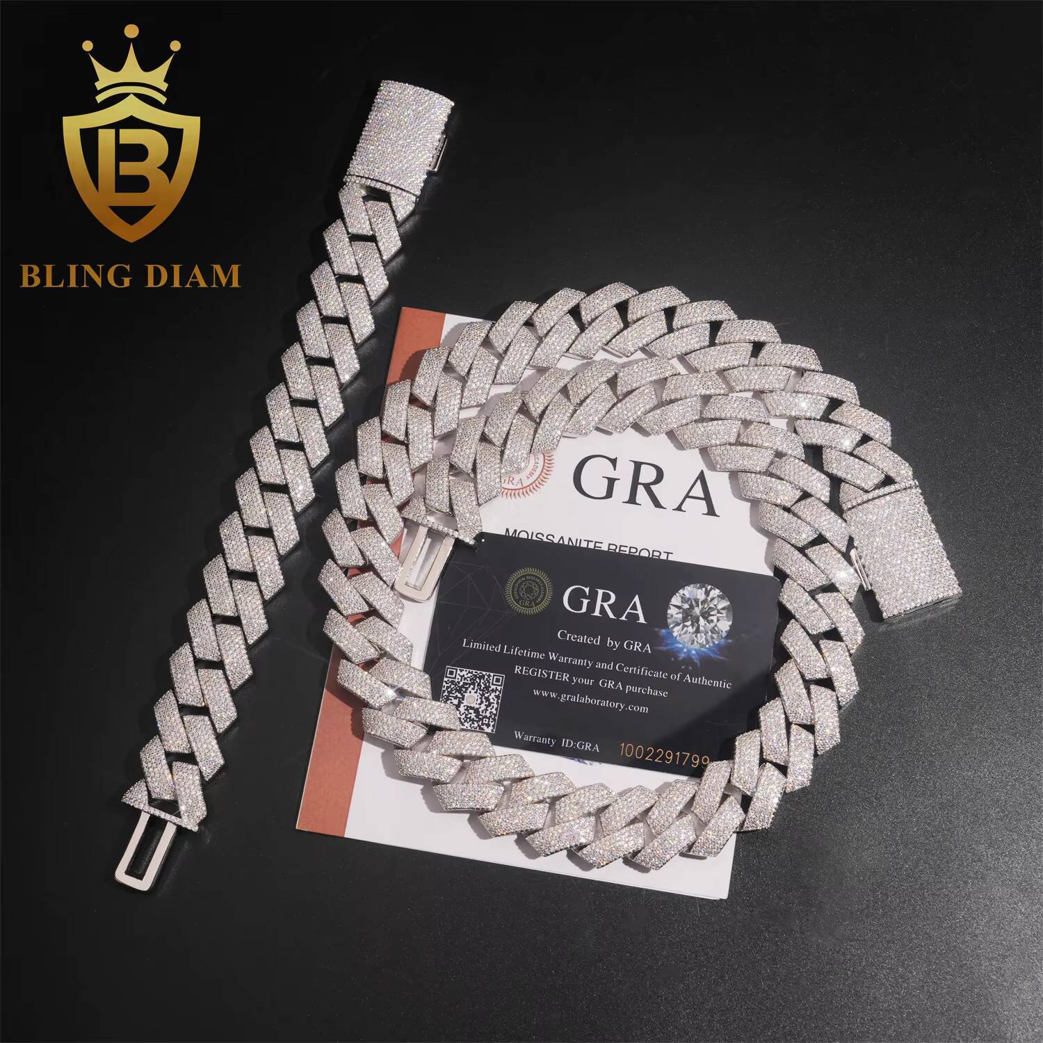 High Quality 20mm Hip Hop Jewelry Cuban Llink Chain 925 Silver Moissanite Diamond Cuban Link Bracelet Pass Diamond Tester