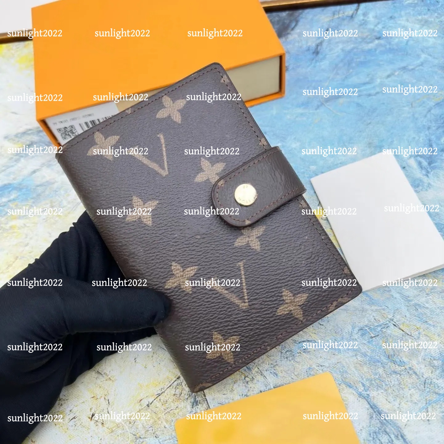 TOP Quality Agenda Holder Case Planner With Box Large Small Waterproof Ring Notebook Cover Work Meeting Note Calendar Luxury Designer Wallet Credit Card Case 2004