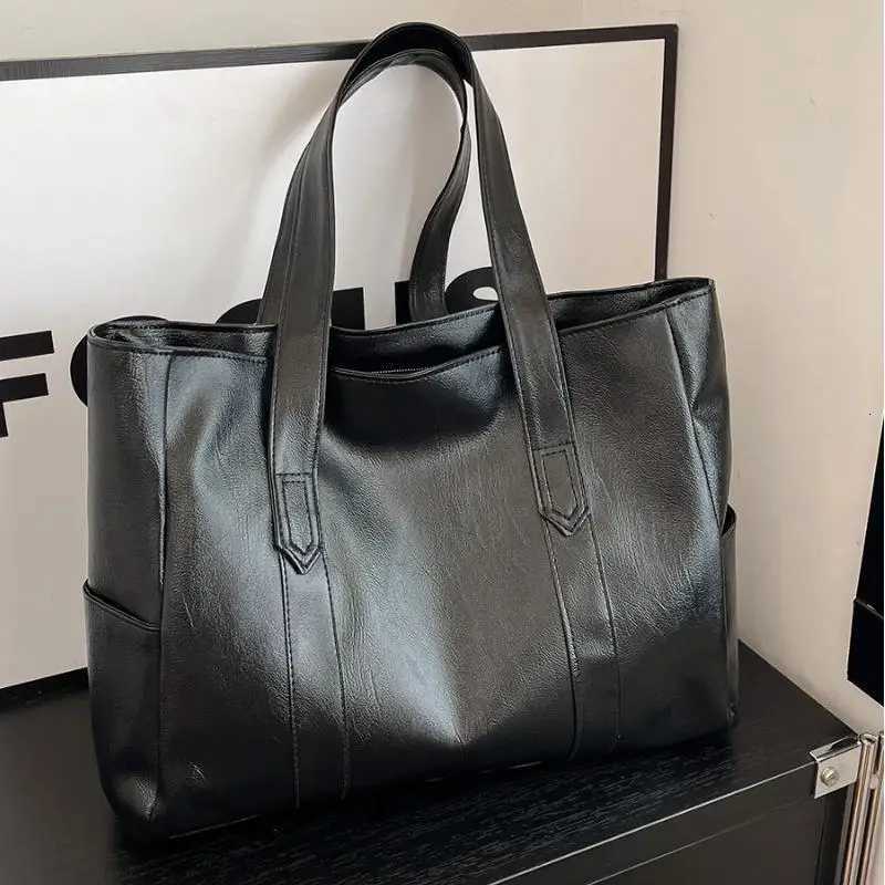 Fi Design Wen Solid Color Shoder Bag Soft Pu Leather Cmute Large Capacity Casual Tote Handbag Wens Shoder Bag Y251209