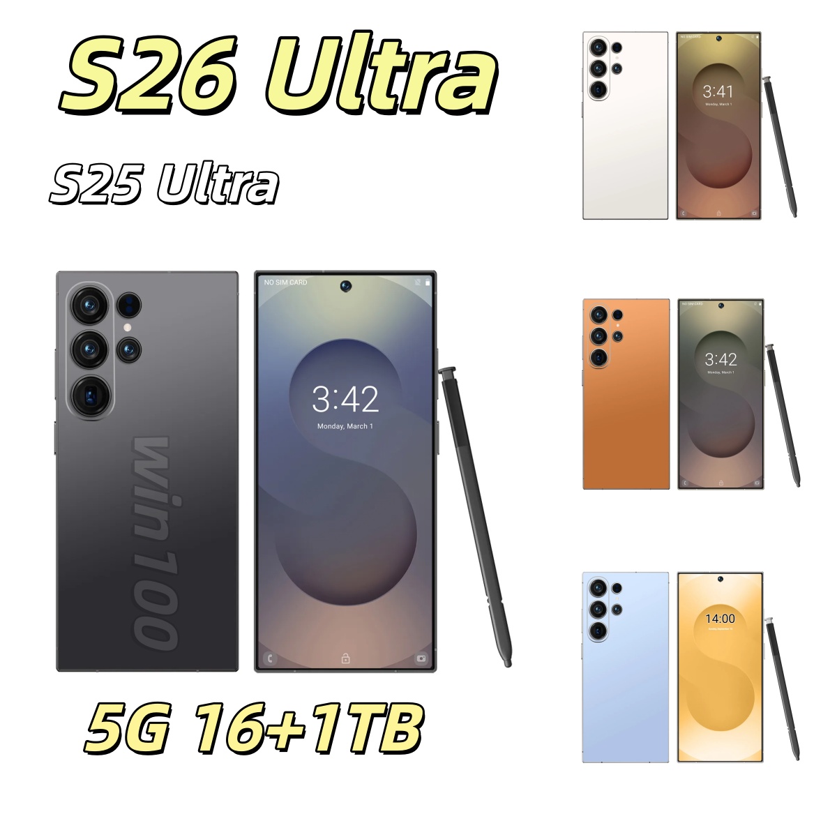S26 Ultra Smartphone 16+1TB 5G Android Cell Phone HD Display Facial Recognition Security GPS Phone S25 Ultra Smartphone Advanced Android Phone