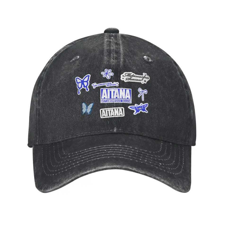 Summer Butterfly Aitana Baseball Cap Sun Design Washed Hip Hop Hats Men Adult Vintage Kpop Rock Baseball Caps G251210