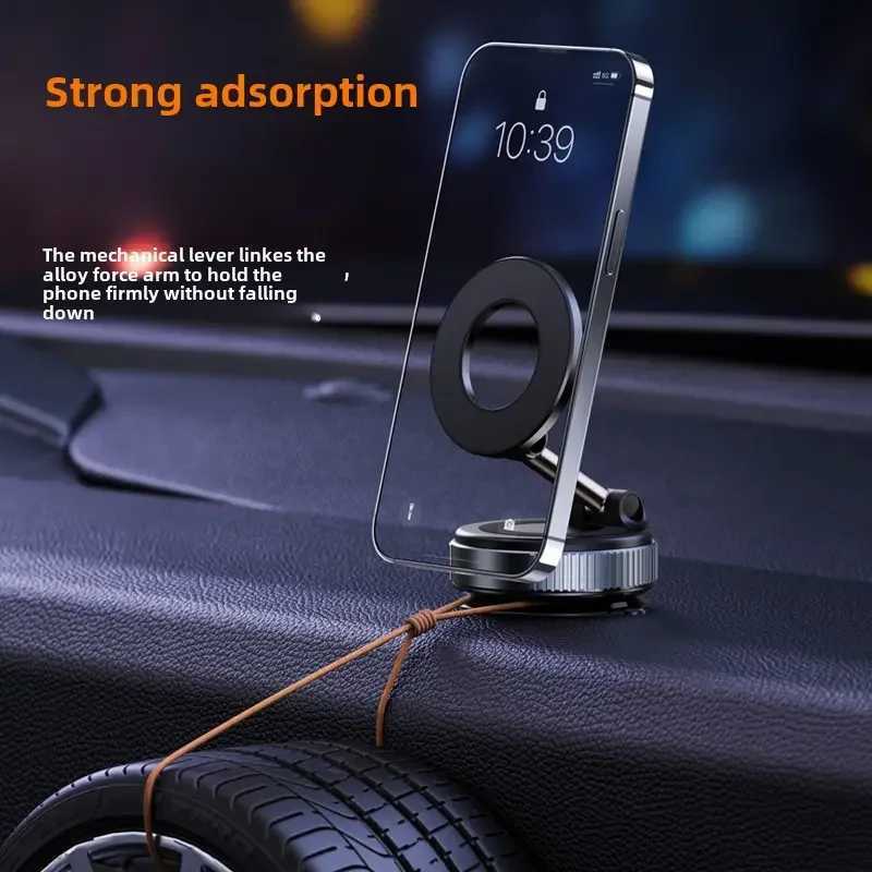 Foldable magnetic car phone holder vacuum suction cup rotating 360 suitable for mti angle adjustment of vehicles and walls C251210