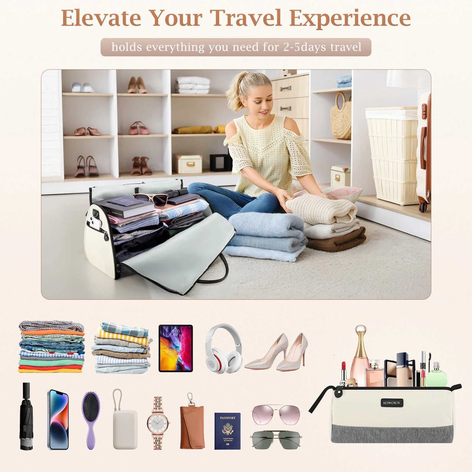 Travel Garment Bag Cvertible Garment Duffel Bags Cbo with Shoe Cpartment Toiletry Bag Carry- Weekend Overnight Bag Y251209