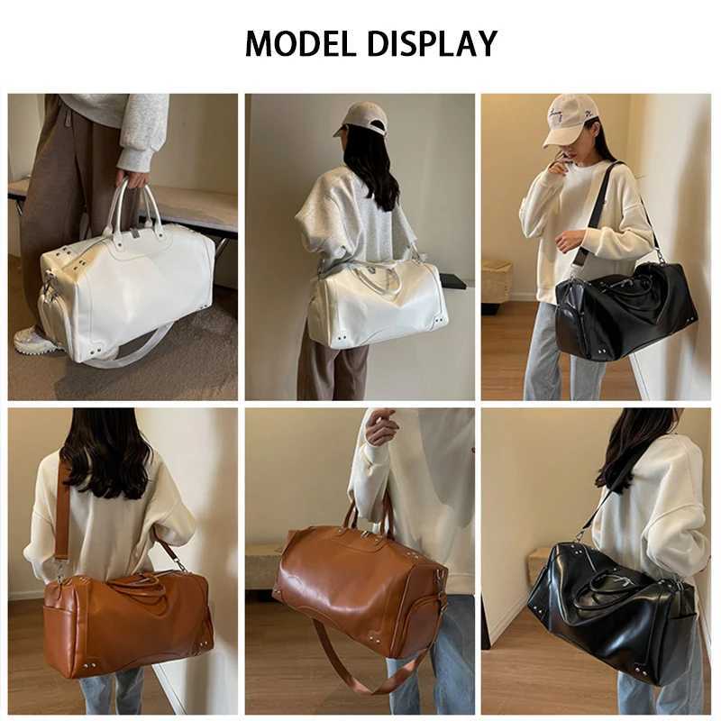 Persali Custi PU Handbag Waterproof Sports and Fitness Bag With Gym Bag Swimming Bag Printed Name Pattern Y251209